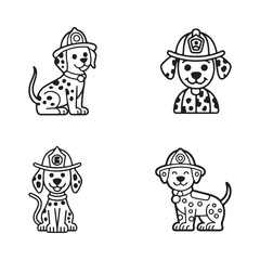 set of funny cartoon puppies