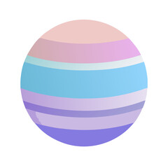 Pastel Striped Gas Giant Planet in Space Vector Icon