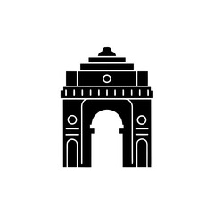 creative details Outline India Gate Icon vector illustration.