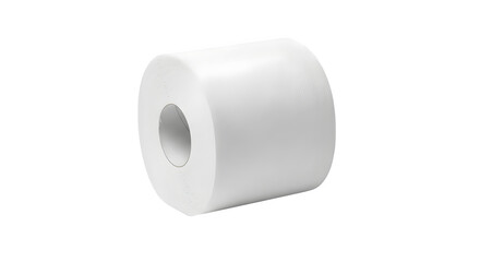 A single roll of white toilet paper on a black background    .ai generative, transparent background, white background. isolated on white background
