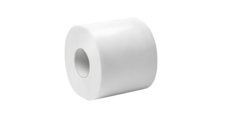 A single roll of white toilet paper on a black background    .ai generative, transparent background, white background. isolated on white background