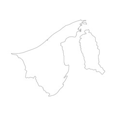 Brunei Country Map Silhouette Vector