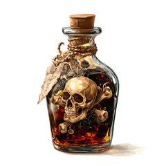 pirate bottle of rum clipart