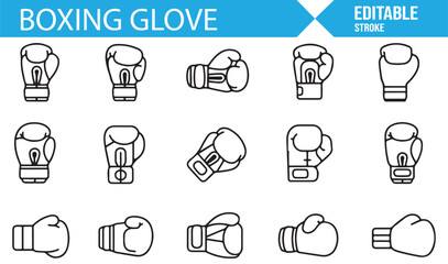 Boxing Gloves Icon Set for Fitness, Training, and Combat Sports