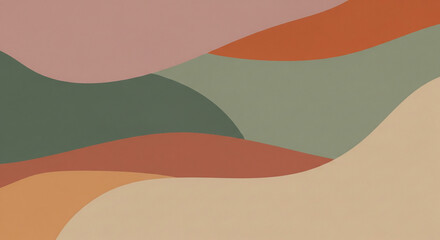 Abstract Earthy Tones:  Modern Minimalist Background with Organic Wave Shapes and Muted Color Palette.