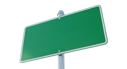 Green Blank Road Sign isolated on a transparent background