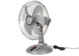 Electric fan on white background