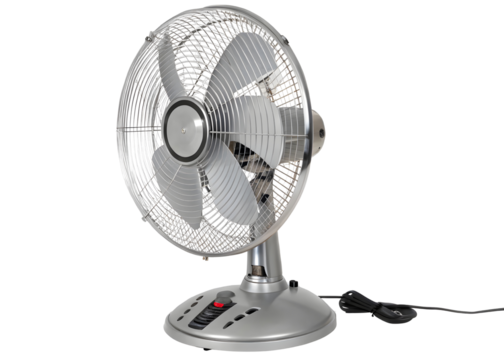Electric fan on white background