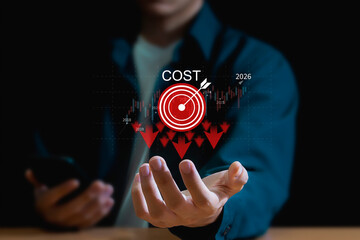 Cost reduction concept, Expenses and saving money, Business strategy and project management