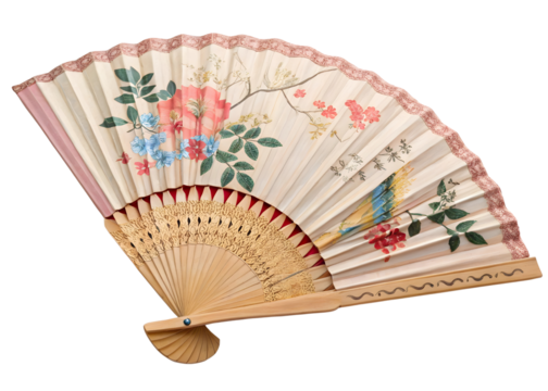 Hand fan on white background