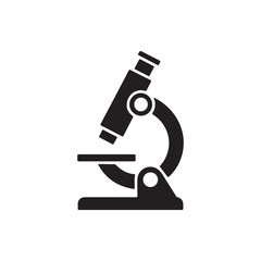 Black microscope with lens and stage isolated on a clean white background