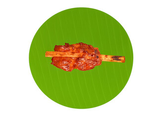 Checken grilledsausage, thaistickyrice, fermentedsausagethai, thaisausage, isaanfood, thaiisanfood, stickyriceinbananaleaf,