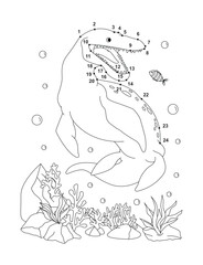 Kronosaurus (Solved) Connect the Dots Activity Page for Kids – Fun Dot to Dot Dinosaur Puzzle