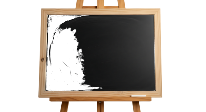 Wooden Easel With Chalkboard isolated on a transparent background - Powered by Adobe