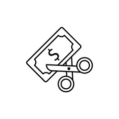 Icon a budget cut, isolated against a clean background.
