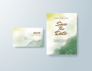 Wedding invitation with abstract watercolor background