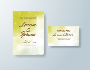 Wedding invitation with abstract watercolor background