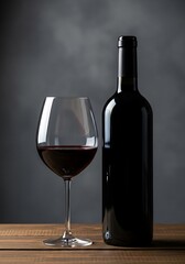 Red wine bottle and glass wine glass beverage