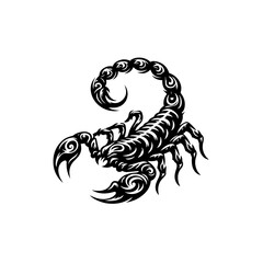 Naklejka premium A fierce scorpion illustration with detailed claws and tail
