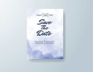 Wedding invitation with abstract watercolor background