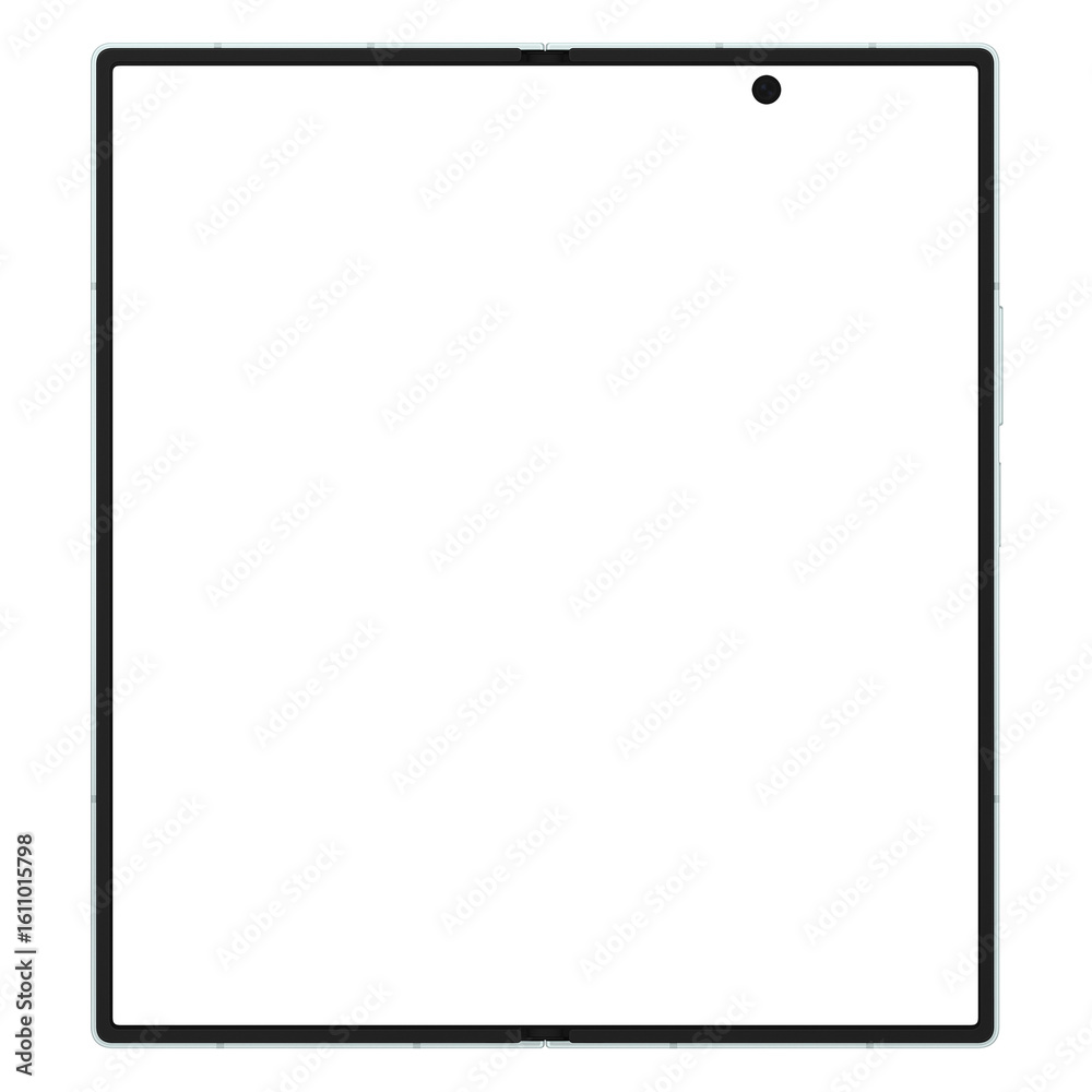 Wall mural photo of foldable smartphone similar to android device without background. mint color. template for 