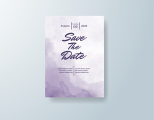 Wedding invitation with abstract watercolor background
