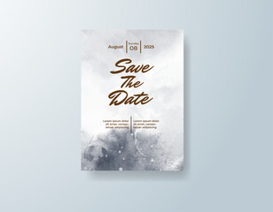 Wedding invitation with abstract watercolor background