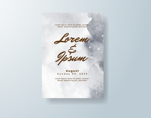 Wedding invitation with abstract watercolor background