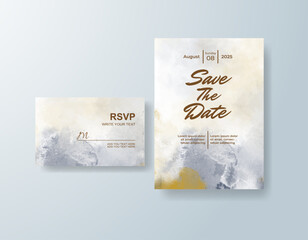 Wedding invitation with abstract watercolor background
