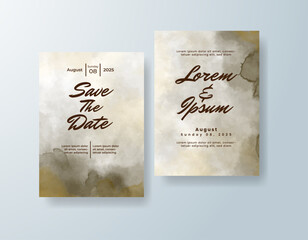 Wedding invitation with abstract watercolor background