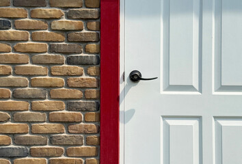 Modern cottage front door background.