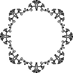 Vintage Ornamental Frame – Elegant Black Vector Border, PNG, 300 DPI
