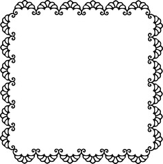 Vintage Ornamental Frame – Elegant Black Vector Border, PNG, 300 DPI