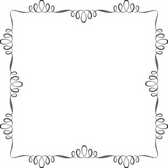Vintage Ornamental Frame – Elegant Black Vector Border, PNG, 300 DPI
