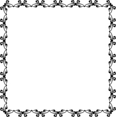 Vintage Ornamental Frame – Elegant Black Vector Border, PNG, 300 DPI