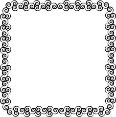 Vintage Ornamental Frame – Elegant Black Vector Border, PNG, 300 DPI