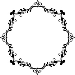 Vintage Ornamental Frame &ndash; Elegant Black Vector Border, PNG, 300 DPI