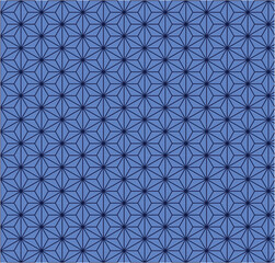 麻の葉文様 シームレス（紺色）※1つ1つの柄が大きいタイプです(Each pattern is large in size.)	