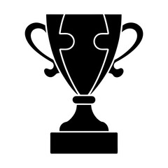 Illustration of a black trophy with handles and a decorative design
