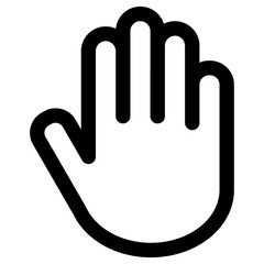 Simple Hand Palm Icon Flat Monochrome Gesture Symbol
