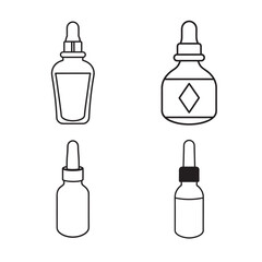 line art  Skin care product set .