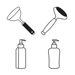 line art  Skin care product set .