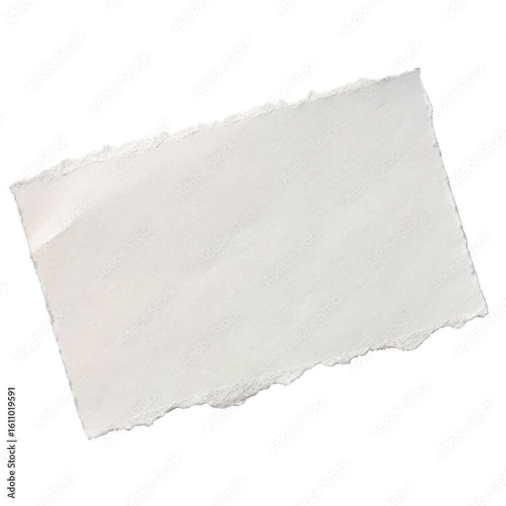 Wall mural white paper ripped message isolated against a clean white background for minimalistic design project