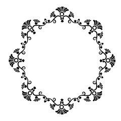 Vintage Ornamental Vector Frame – Elegant Black Vector Border, SVG