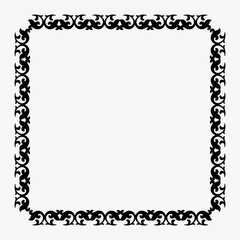 Vintage Ornamental Vector Frame – Elegant Black Vector Border, SVG