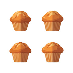 Four Delicious Muffins Illustration