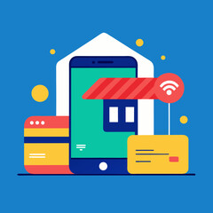 Bank Card and Mobile Payment Scene – Digital Transaction & Contactless Purchase

