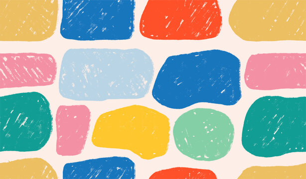 Seamless pattern hand drawn abstract rectangle frames, banners. Organic doodle liquid shapes. Organic vector flat blobs. Irregular fluid bubbles. Vector empty text box isolated, seamless pattern.