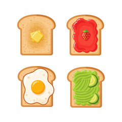 Assorted Toasts with Various Toppings