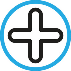 vector illustration of a cross and plus symbol